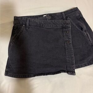 We The Free Black Denim Jean Skirt